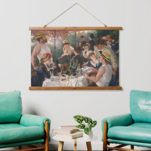 Renoir Luncheon of the Boating Party Kunst, Dichtu Wandteppich Mit Holzrahmen
