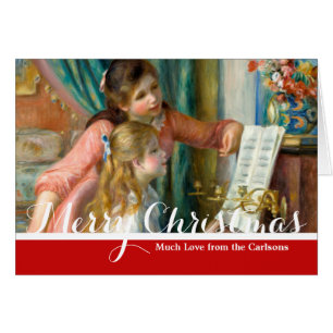 Renoir Mädchen am Klavier Frohe Weihnachtskarte