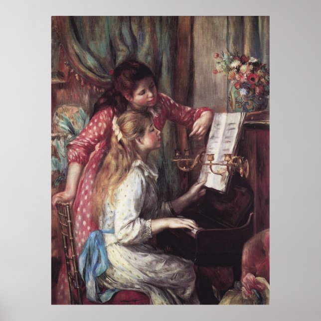 Renoir: Mädchen am Klavier Poster (Vorne)