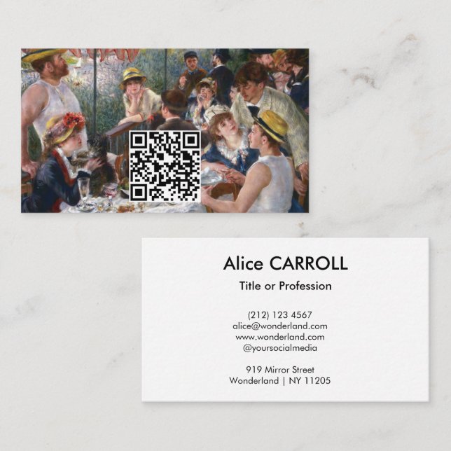 Renoir - Mittagessen im Party - QR-Code Visitenkarte (Vorne/Hinten)