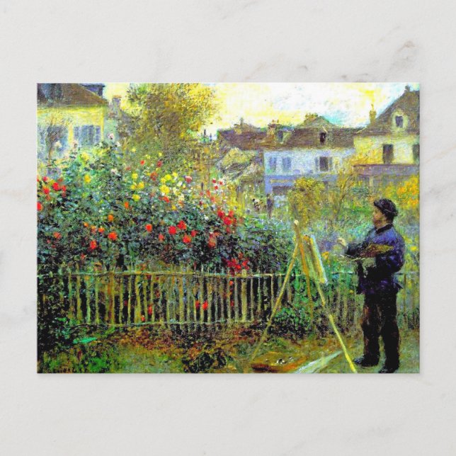 Renoir - Monet-Malerei in Seinem Garten Postkarte (Vorderseite)
