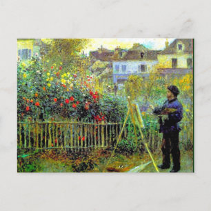 Renoir - Monet malt in seinem Garten, Postkarte