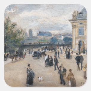 Renoir - Paris, Institut au Quai Malaquais Quadratischer Aufkleber