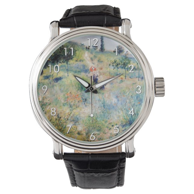 Renoir - Pfad führt durch das große Gras Armbanduhr (Vorderseite)