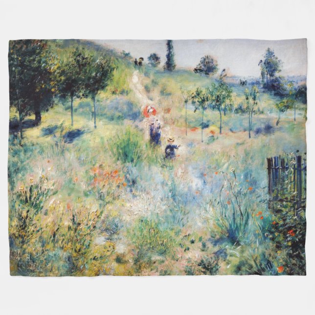 Renoir - Pfad führt durch das große Gras Fleecedecke (Vorderseite (Horizontal))