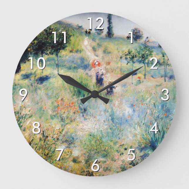 Renoir - Pfad führt durch das große Gras Große Wanduhr (Vorderseite)