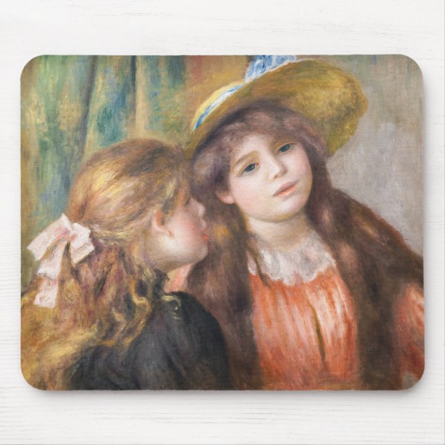 Renoir - Portrait von zwei kleinen Mädchen Mousepad (Vorne)