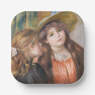 Renoir - Portrait von zwei kleinen Mädchen Pappteller