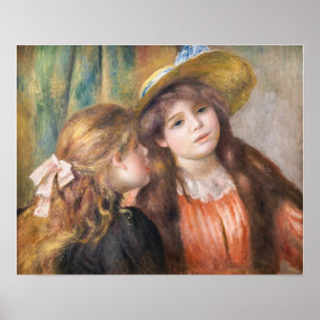 Renoir - Portrait von zwei kleinen Mädchen Poster (Vorne)