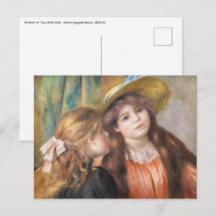 Renoir - Portrait von zwei kleinen Mädchen Postkarte