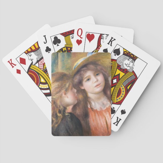 Renoir - Portrait von zwei kleinen Mädchen Spielkarten (Rückseite)
