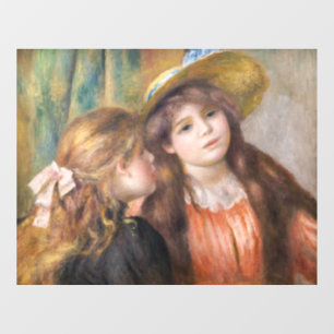 Renoir - Porträt von zwei kleinen Mädchen Fensteraufkleber