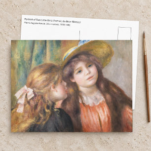Renoir - Porträt von zwei kleinen Mädchen Postkarte