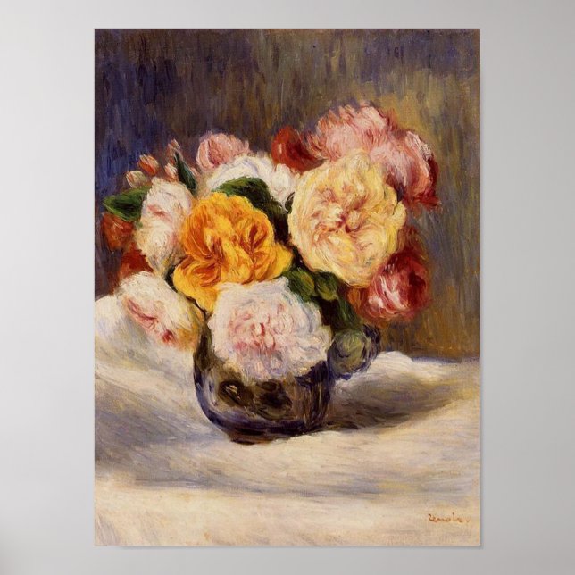 Renoir Rose Bouquet Print Poster (Vorne)