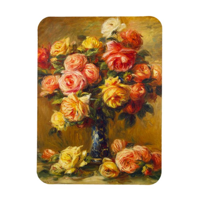 Renoir-Rose in Vase Magnet (Vertikal)