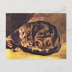 Renoir: Schlafkatze Postkarte