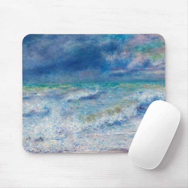 Renoir Seascape. Blaues Meer / nautischer Impressi Mousepad (Mit Mouse)