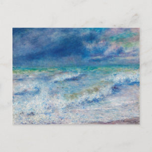 Renoir-Seelandschaft. Blaue nautische Impressionis Postkarte