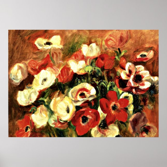 Renoir - Spray von Anemonen Poster (Vorne)