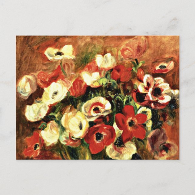 Renoir - Spray von Anemonen Postkarte (Vorderseite)