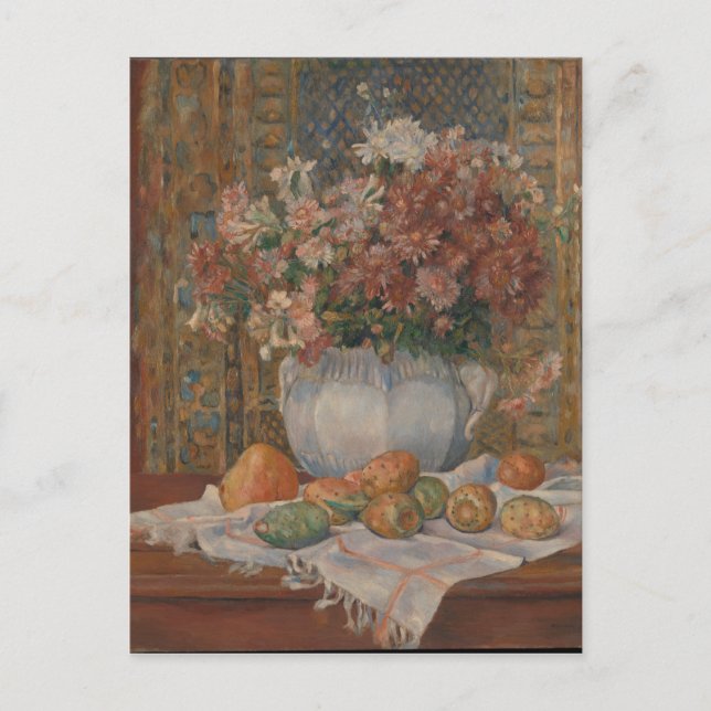 Renoir Still Life mit Blume und Prickly Birnen Postkarte (Vorderseite)