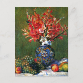 Renoir Stillleben Blume und Fruitkunstmalerei Postkarte