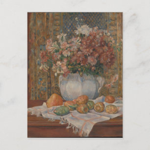 Renoir Stillleben mit Blumen und Feigenkaktus Postkarte
