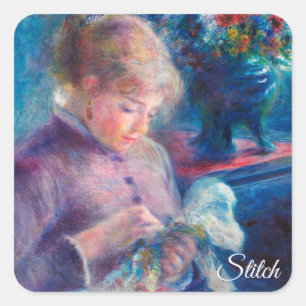 Renoir Stitch Quadratischer Aufkleber