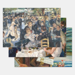 Renoir Tanz im Moulin de la Galette Vintage Geschenkpapier Set