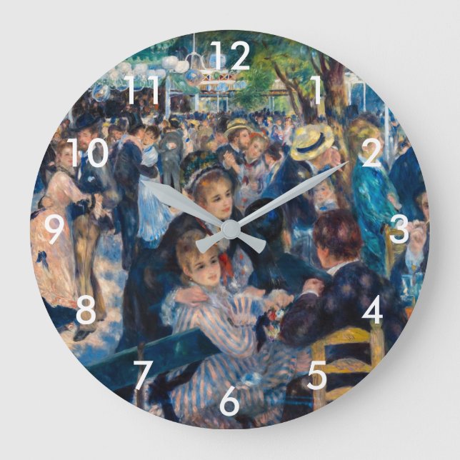 Renoir - Tanz in Le Moulin de la Galette Große Wanduhr (Vorderseite)