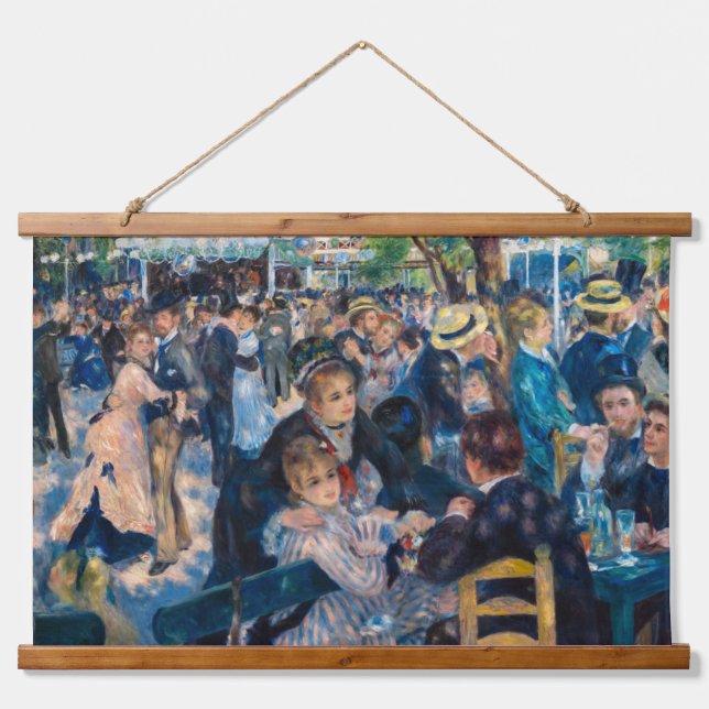 Renoir - Tanz in Le Moulin de la Galette Wandteppich Mit Holzrahmen (Vorne)