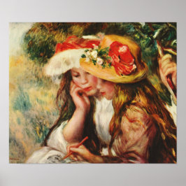 Renoir Two Girls Reading im Garden Poster