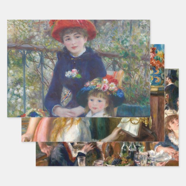 Renoir Two Sisters Terrasse Französischer Impressi Geschenkpapier Set (Set)