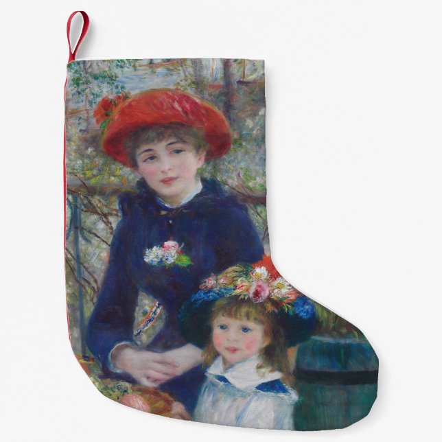 Renoir Two Sisters Terrasse Französischer Impressi Kleiner Weihnachtsstrumpf (Vorderseite)
