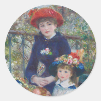 Renoir Two Sisters Terrasse Französischer Impressi Runder Aufkleber