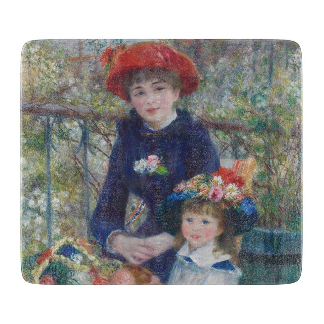 Renoir Two Sisters Terrasse Französischer Impressi Schneidebrett (Vorderseite)
