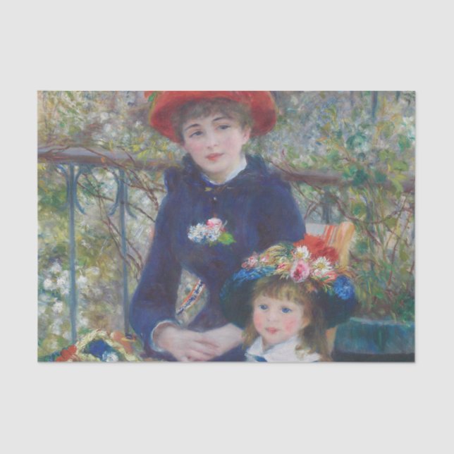 Renoir Two Sisters Terrasse Französischer Impressi Seidenpapier (Vorderseite)