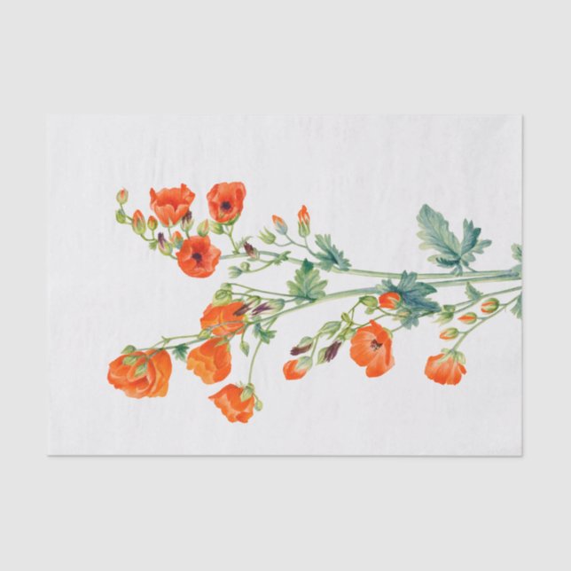 Renoir Vintag Red Blume Rose Decoupage Seidenpapier (Vorderseite)