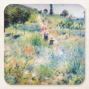 Renoir - Weg durch hohes Gras Rechteckiger Pappuntersetzer