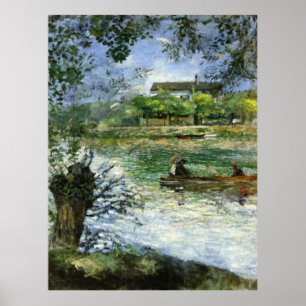 Renoir, Willows und Figuren in einem Boot Poster
