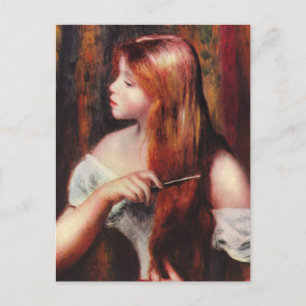 Renoir Young Girl Coming your Hair Postcard Postkarte
