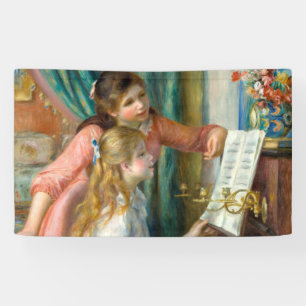 Renoir Zwei Mädchen am Klavier Druck Musik Fine Ar Banner
