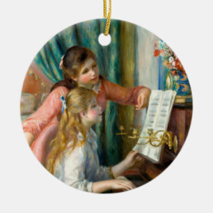 Renoir Zwei Mädchen am Klavier Druck Musik Fine Ar Keramik Ornament
