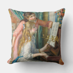 Renoir Zwei Mädchen am Klavier Druck Musik Fine Ar Kissen