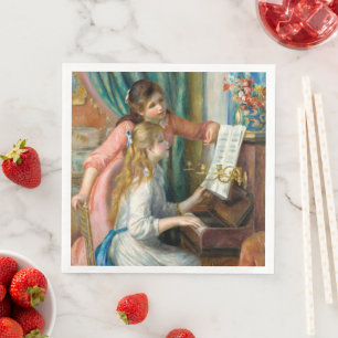 Renoir Zwei Mädchen am Klavier Druck Musik Fine Ar Serviette
