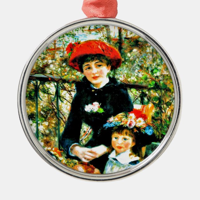 Renoir - Zwei Schwestern auf der Terrasse Ornament Aus Metall (Vorne)