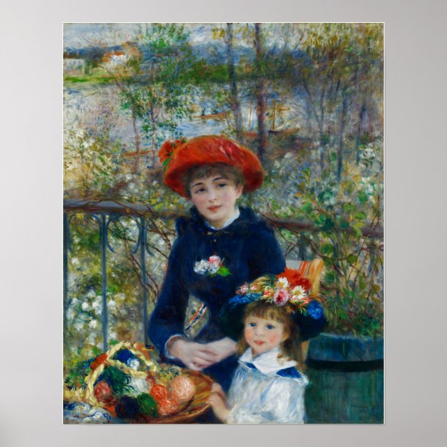 Renoir - Zwei Schwestern (auf der Terrasse) Poster (Vorne)