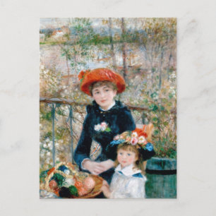 Renoir Zwei Schwestern auf der Vintagen Terrasse Postkarte