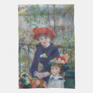 Renoir Zwei Schwestern Terrasse Französischer Impr Geschirrtuch