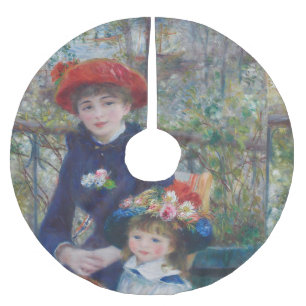 Renoir Zwei Schwestern Terrasse Französischer Impr Polyester Weihnachtsbaumdecke